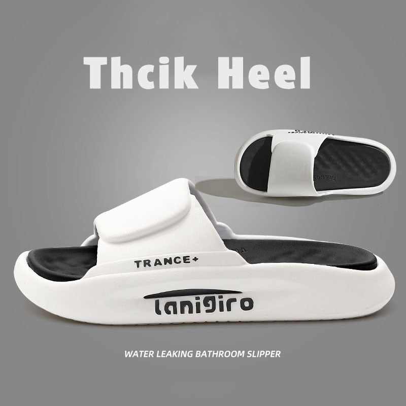 Black and White Trance Slipper Slides top and side view