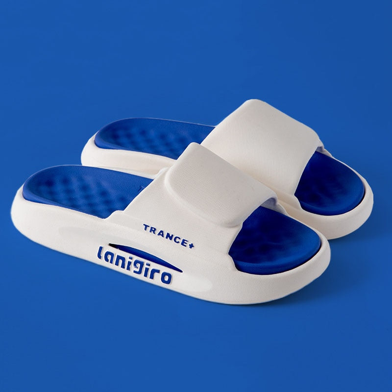 Blue and White Trance Slipper Slides