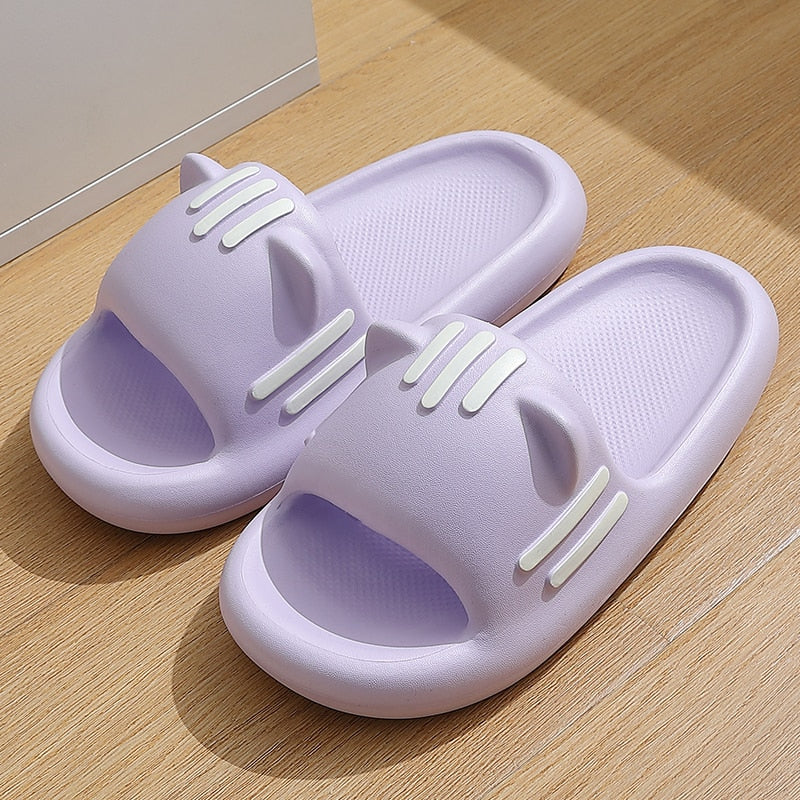 Purple Cat Slipper Slides