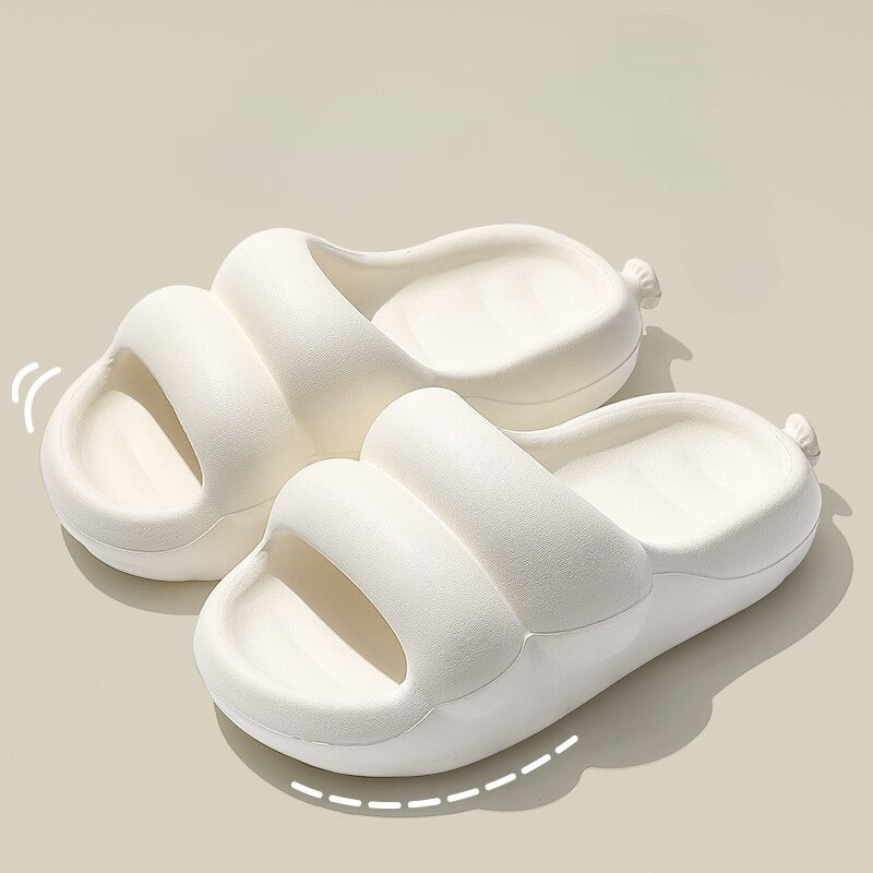 White Puffer Slipper Slides