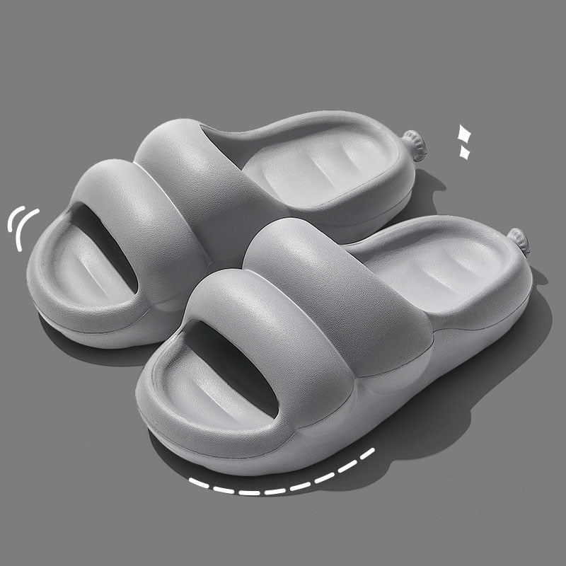 Grey Puffer Slipper Slides